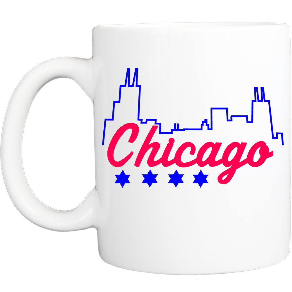 Coffee Mug: Chicago-Chicago Skyline Logo - 11 or 15 Oz- White - FREE SHIPPING