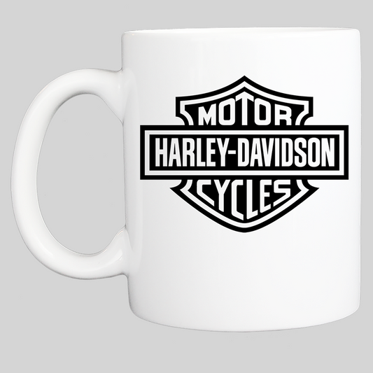 Coffee Mug: Harley Davidson Logo - 11 or 15 Oz - White - FREE SHIPPING