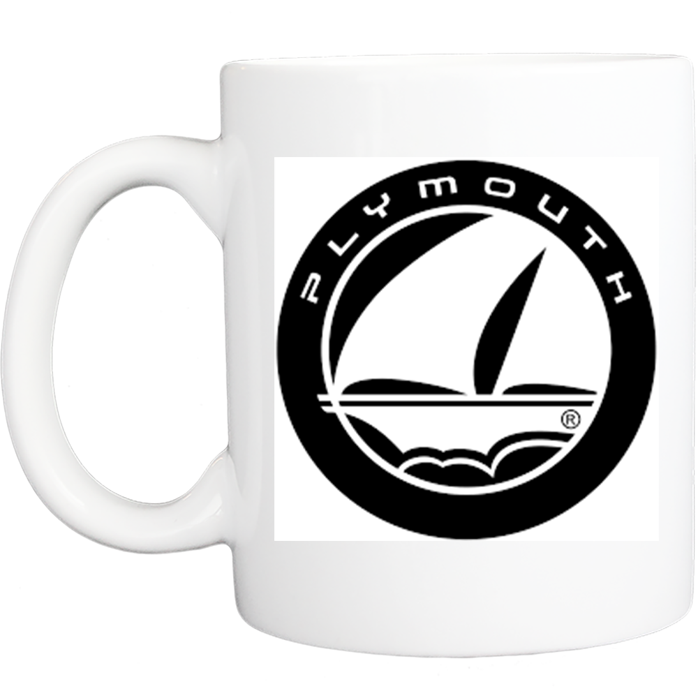 Coffee Mug: Vintage Plymouth Logo - White - FREE SHIPPING