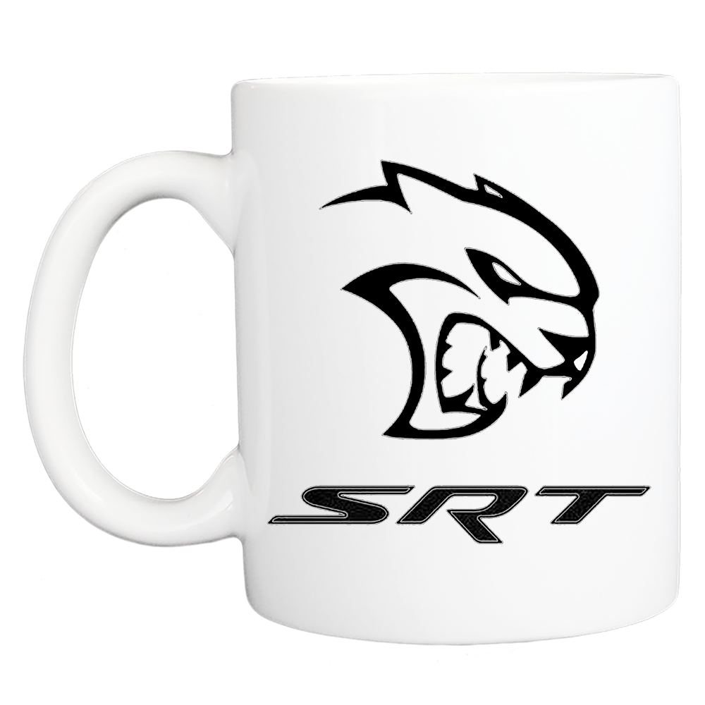 Coffee Mug: Dodge Hellcat SRT Logo - White - FREE SHIPPING
