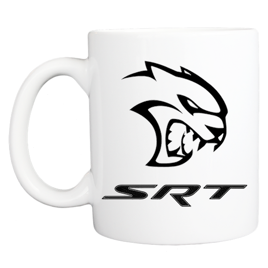 Coffee Mug: Dodge Hellcat SRT Logo - White - FREE SHIPPING