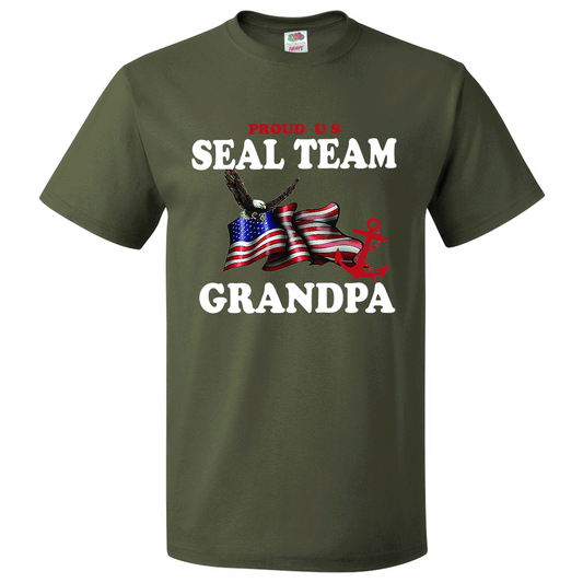 Short Sleeve T-Shirt: "Proud U.S. Seal Team Grandpa" (SGPA) - FREE SHIPPING