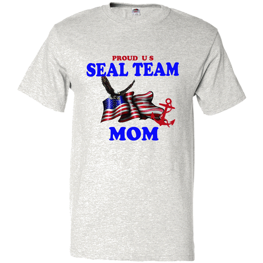Short Sleeve T-Shirt: "Proud U.S. Seal Team Mom" (SMOM) - FREE SHIPPING