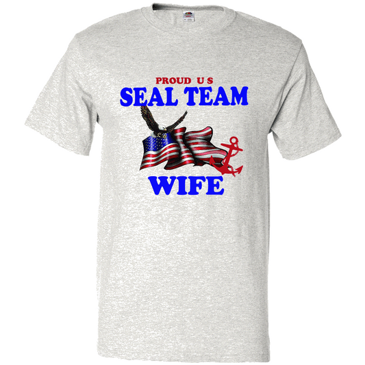 Short Sleeve T-Shirt: "Proud U.S. Seal Team Wife" (SWIF) - FREE SHIPPING