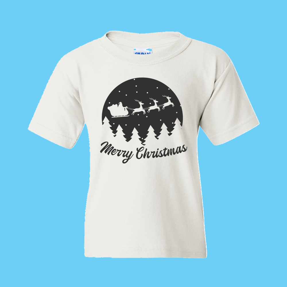 Christmas T-Shirt: "SANTA SLEIGH MERRY CHRISTMAS (12)" - FREE SHIPPING