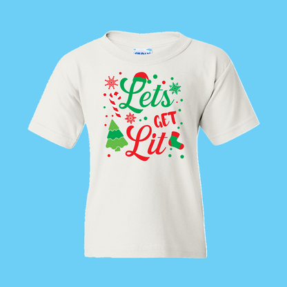 Christmas T-Shirt: "LET'S GET LIT (6)" - FREE SHIPPING