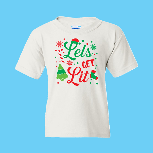 Christmas T-Shirt: "Let's Get Lit" (6) - FREE SHIPPING