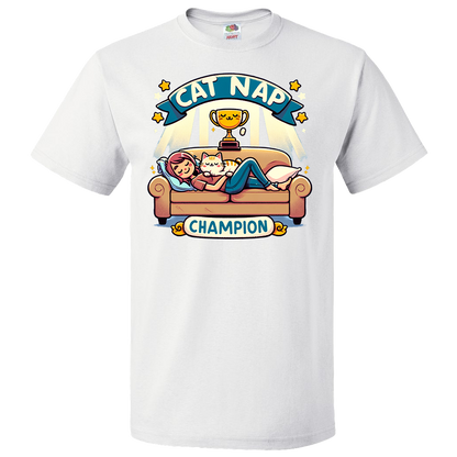 Short Sleeve T-Shirt: "CATNAP CHAMPION" - FREE SHIPPING