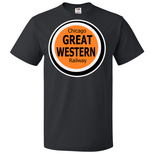Short Sleeve T-Shirt: CHICAGO GREAT WESTERN RAILROAD Logo - FREE SHIPPING