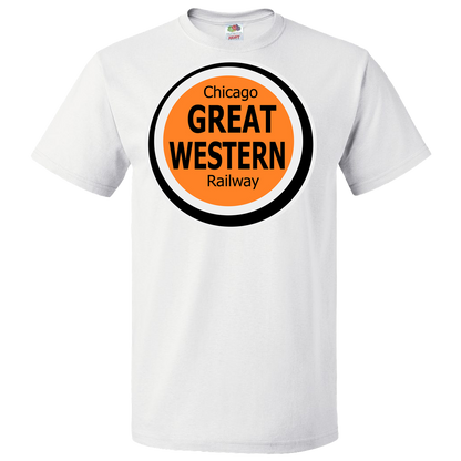 Short Sleeve T-Shirt: CHICAGO GREAT WESTERN RAILROAD Logo - FREE SHIPPING