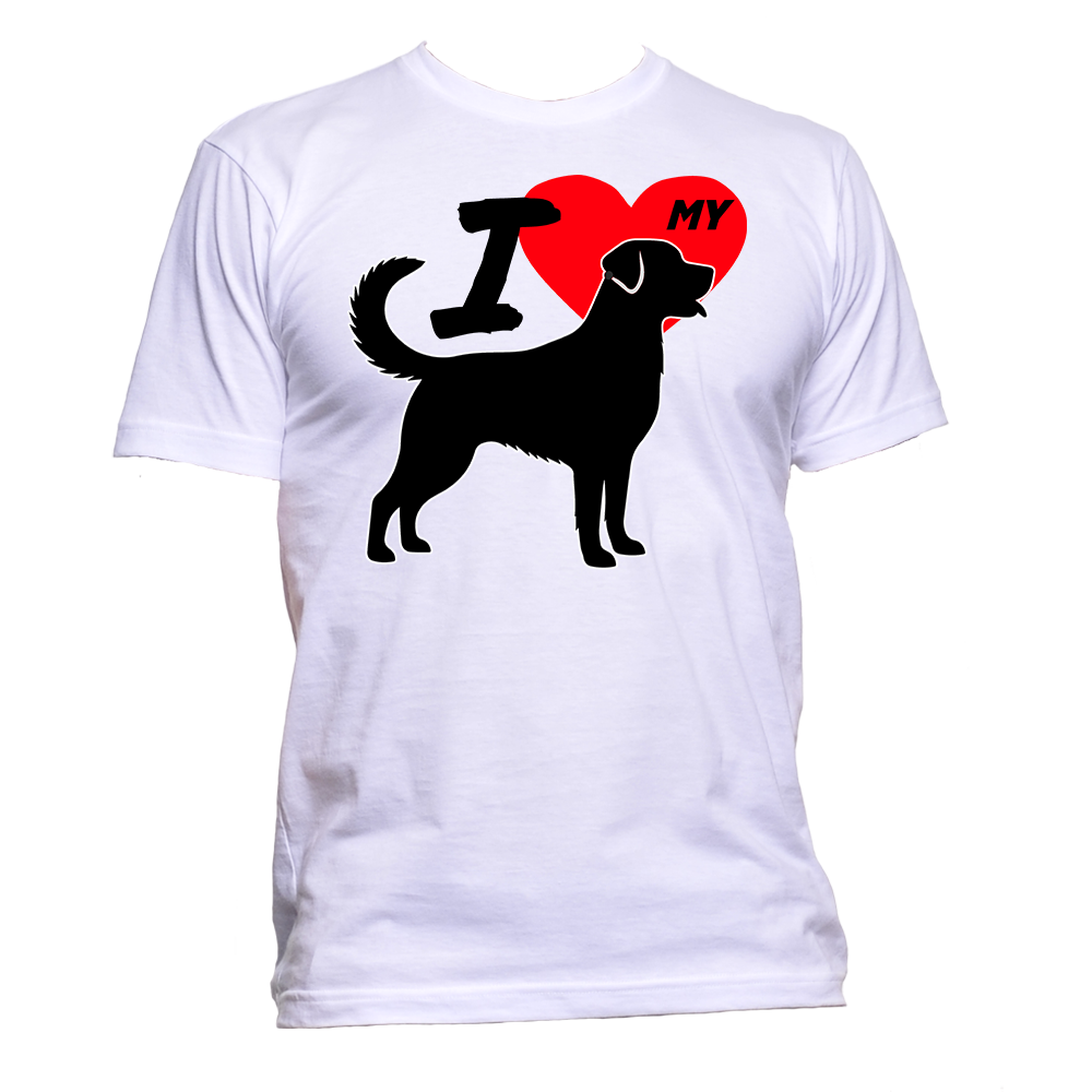 Short Sleeve T-Shirt: "I (HEART) My Dog (LABRADOR RETRIEVER)"- FREE SHIPPING