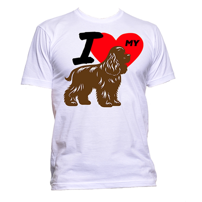 Short Sleeve T-Shirt: "I (HEART) My Dog (CAVALIER KING CHARLES SPANIEL)"- FREE SHIPPING