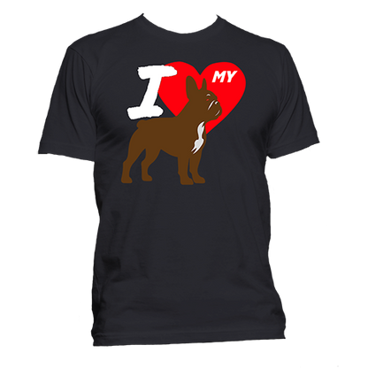 Short Sleeve T-Shirt: "I (HEART) My Dog (FRENCH BULLDOG)"- FREE SHIPPING