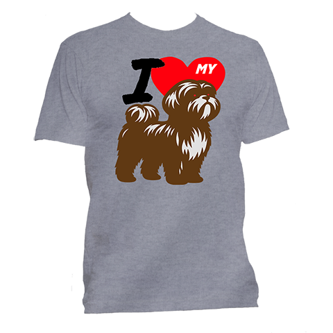 Short Sleeve T-Shirt: "I (HEART) My Dog (SHIH TSU)"- FREE SHIPPING