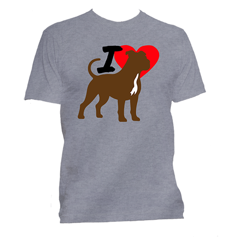 Short Sleeve T-Shirt: "I (HEART) My Dog (AMERICAN PITTBULL)"- FREE SHIPPING