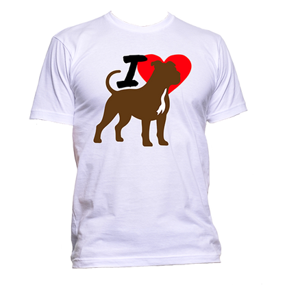 Short Sleeve T-Shirt: "I (HEART) My Dog (AMERICAN PITTBULL)"- FREE SHIPPING