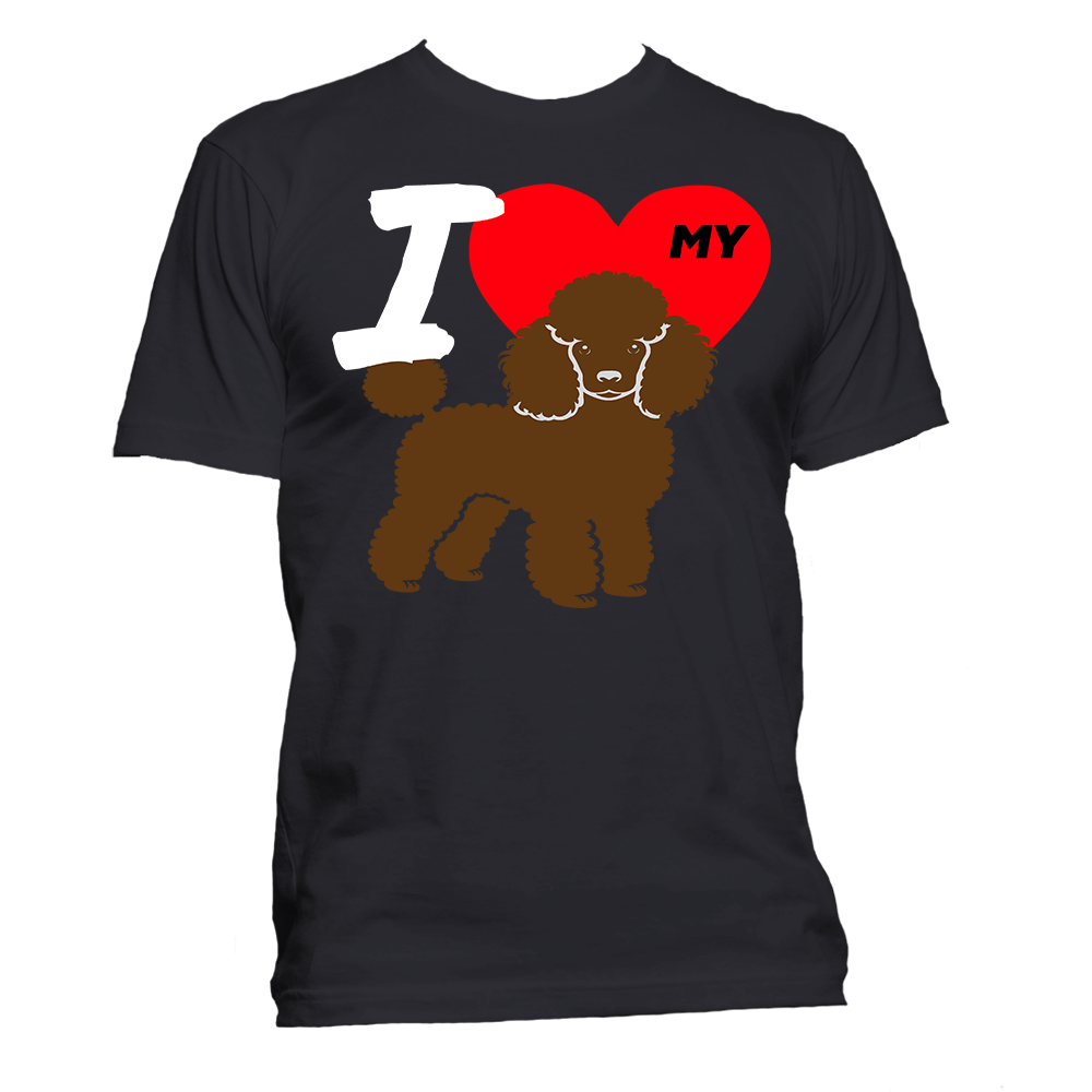 Short Sleeve T-Shirt: "I (HEART) My Dog (POODLE)"- FREE SHIPPING