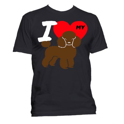 Short Sleeve T-Shirt: "I (HEART) My Dog (POODLE)"- FREE SHIPPING