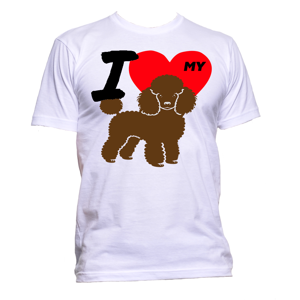 Short Sleeve T-Shirt: "I (HEART) My Dog (POODLE)"- FREE SHIPPING