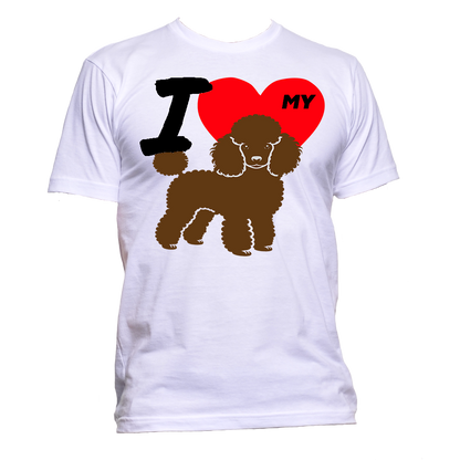Short Sleeve T-Shirt: "I (HEART) My Dog (POODLE)"- FREE SHIPPING