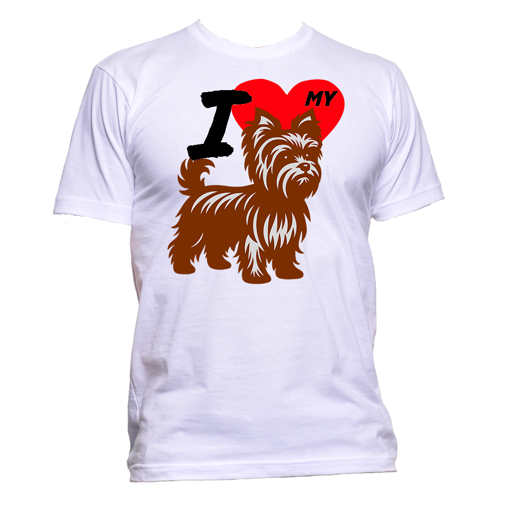Short Sleeve T-Shirt: "I (HEART) My Dog (YORKSHIRE TERRIER)"- FREE SHIPPING