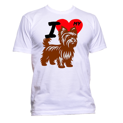 Short Sleeve T-Shirt: "I (HEART) My Dog (YORKSHIRE TERRIER)"- FREE SHIPPING
