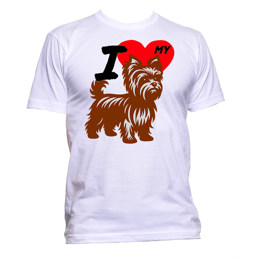 Short Sleeve T-Shirt: "I (HEART) My Dog (YORKSHIRE TERRIER)"- FREE SHIPPING