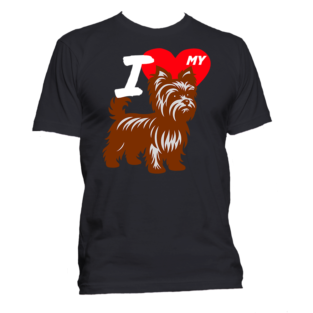 Short Sleeve T-Shirt: "I (HEART) My Dog (YORKSHIRE TERRIER)"- FREE SHIPPING