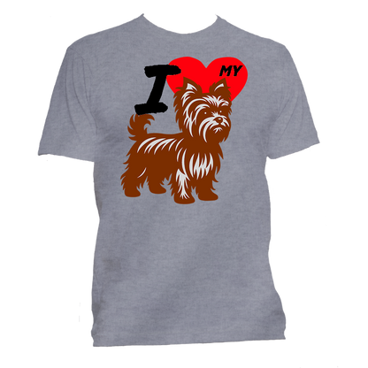 Short Sleeve T-Shirt: "I (HEART) My Dog (YORKSHIRE TERRIER)"- FREE SHIPPING