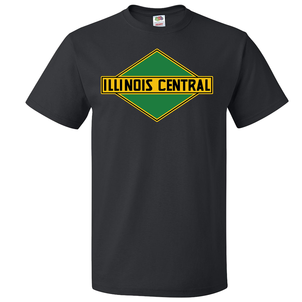 Short Sleeve T-Shirt: ILLINOIS CENTRAL 1950s GREEN DIAMOND Logo - FREE SHIPPING