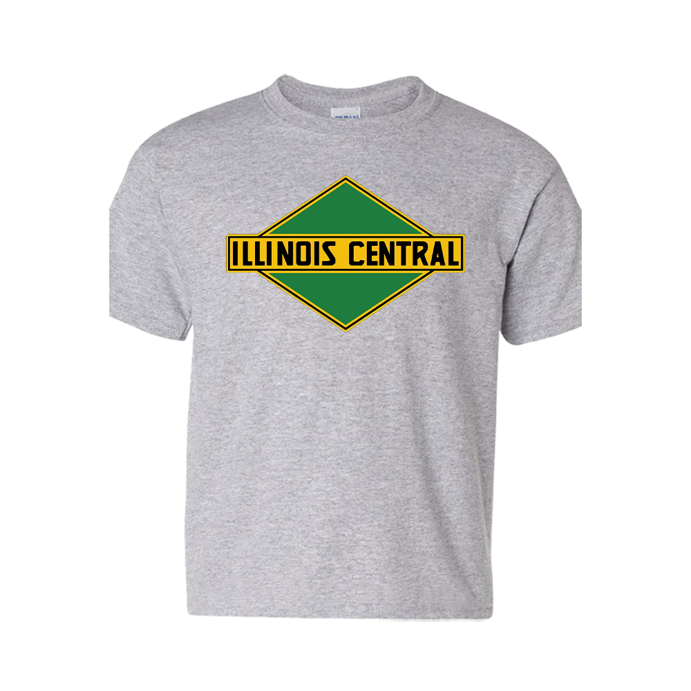 Short Sleeve T-Shirt: ILLINOIS CENTRAL 1950s GREEN DIAMOND Logo - FREE SHIPPING