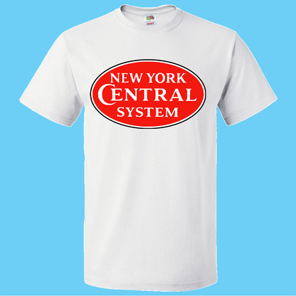 Short Sleeve T-Shirt: NEW YORK CENTRAL RED Logo - FREE SHIPPING