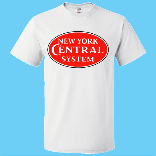 Short Sleeve T-Shirt: NEW YORK CENTRAL RED Logo - FREE SHIPPING