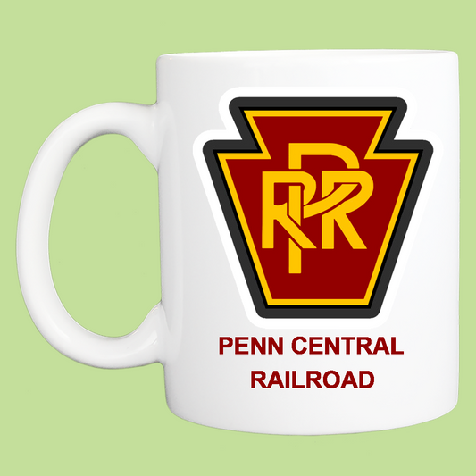 Coffee Mug: PENN CENTRAL PRR RAILROAD Logo - 11 or 15 Oz - FREE SHIPPING