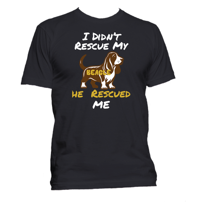 Short Sleeve T-Shirt: "My (BEAGLE) Rescued Me" - FREE SHIPPING