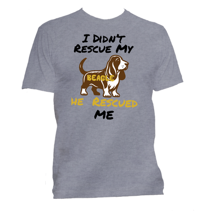 Short Sleeve T-Shirt: "My (BEAGLE) Rescued Me" - FREE SHIPPING