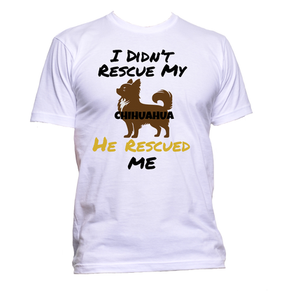 Short Sleeve T-Shirt: "My (CHIHUAHUA) Rescued Me" - FREE SHIPPING