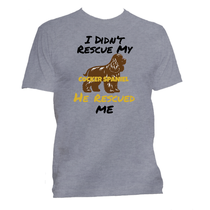 Short Sleeve T-Shirt: "My (COCKER SPANIEL) Rescued Me" - FREE SHIPPING