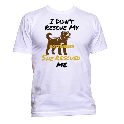Short Sleeve T-Shirt: "My (ROTTWEILER) Rescued Me" - FREE SHIPPING