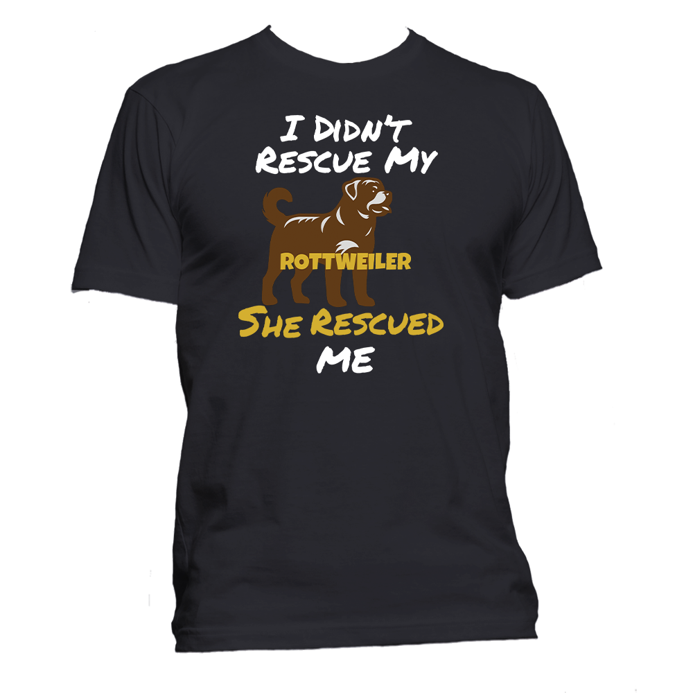 Short Sleeve T-Shirt: "My (ROTTWEILER) Rescued Me" - FREE SHIPPING