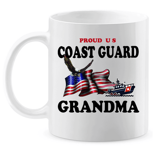 Coffee Mug: "Proud U.S. Coast Guard Grandma" (CGMA) - FREE SHIPPING