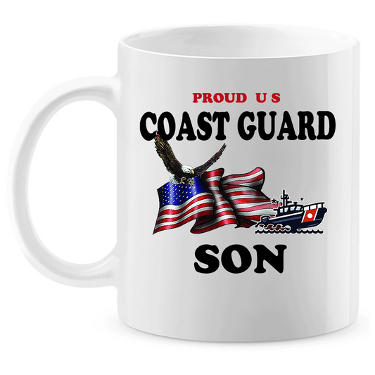 Coffee Mug: "Proud U.S. Coast Guard Son" (CSON) - FREE SHIPPING