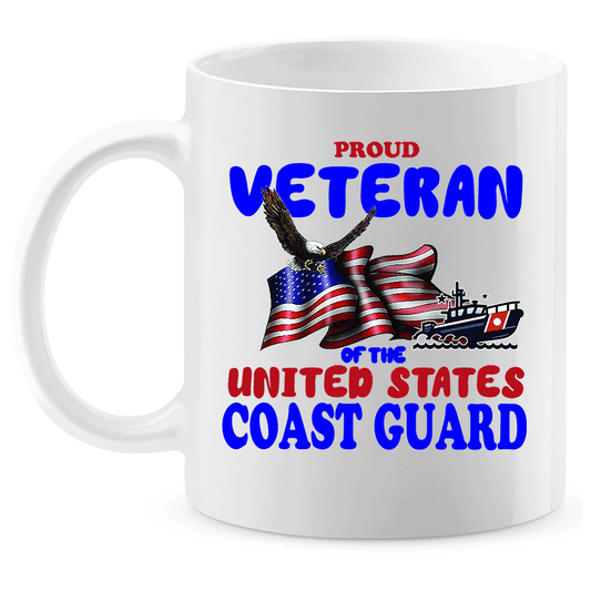 Coffee Mug: "Proud U.S. Coast Guard Veteran" (CVET) - FREE SHIPPING