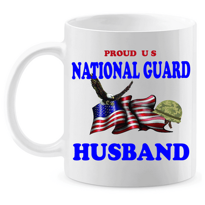 Coffee Mug: "Proud U.S. National Guard Husband" (GHUS) - FREE SHIPPING