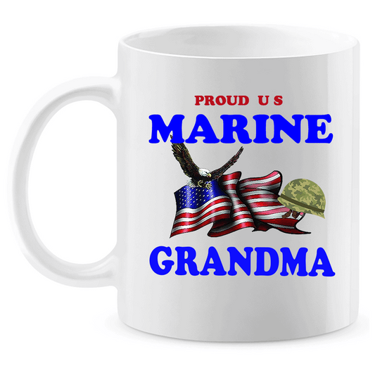 Coffee Mug: "Proud U.S. Marine Grandma" (MGMA) - FREE SHIPPING