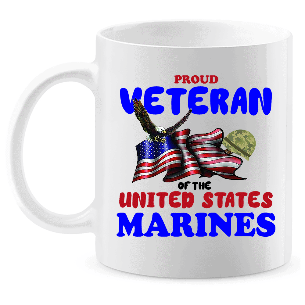 Coffee Mug: "Proud U.S. Marine Veteran" (MVET) - FREE SHIPPING