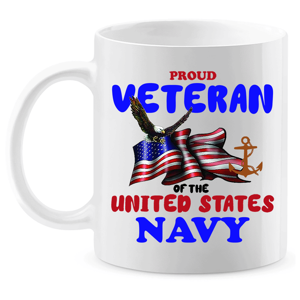 Coffee Mug: "Proud U.S. Navy Veteran" (NVET) - FREE SHIPPING