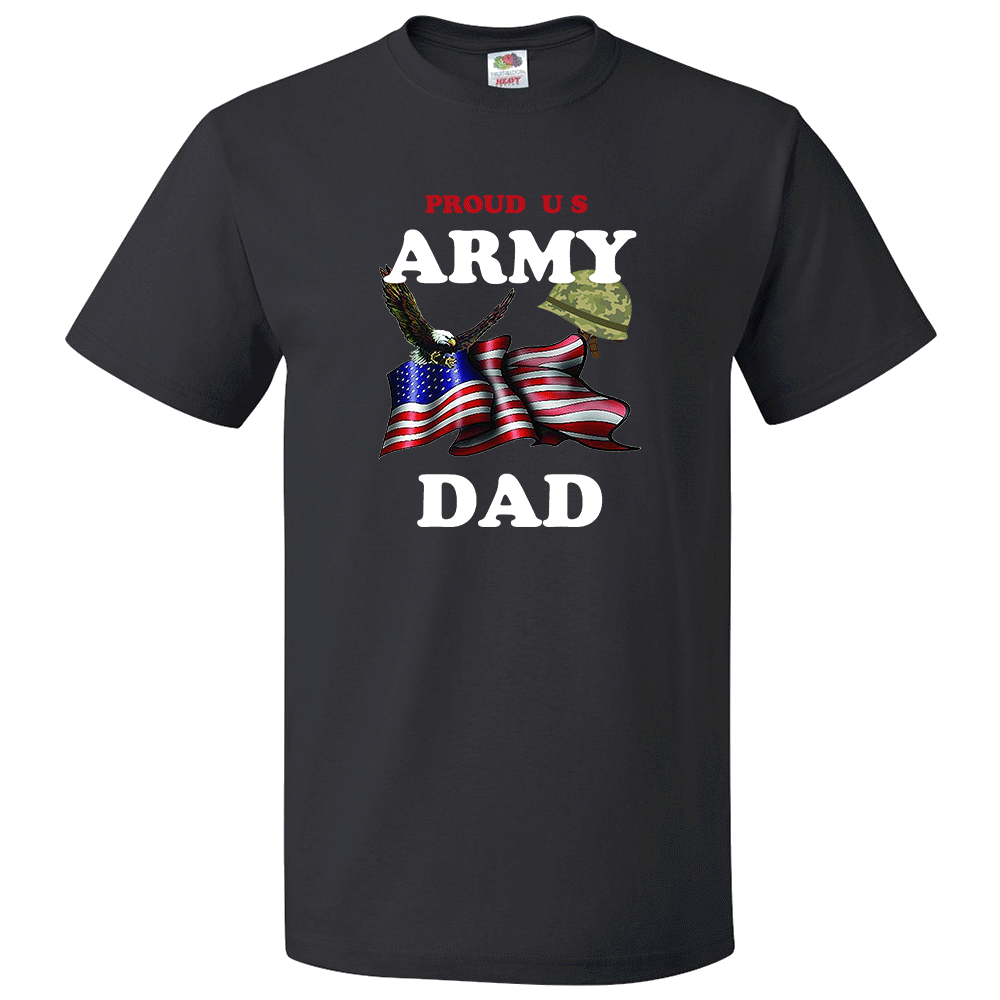 Worldwide Shirts Short Sleeve T Shirt Proud U.S. Army Dad ADAD Adult Unisex M Black