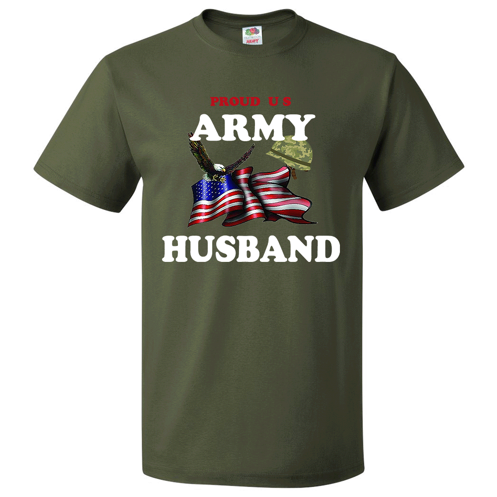 Short Sleeve T-Shirt: "Proud U.S. Army Husband" (AHUS) - FREE SHIPPING