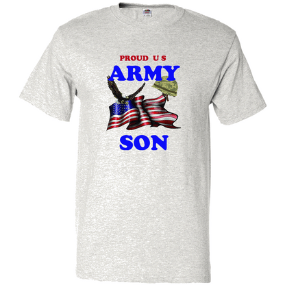 Short Sleeve T-Shirt: "Proud U.S. Army Son" (ASON) - FREE SHIPPING